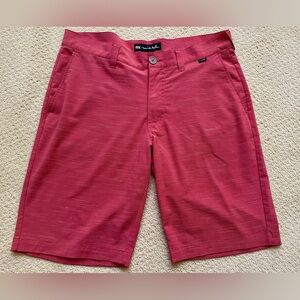 Travis Mathew Red Flat Front Shorts